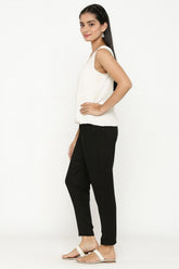 Women’s Black Straight Fit High-Rise Pants